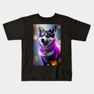 Make a statement with eye-catching Glowing Pomsky design Kids T-Shirt